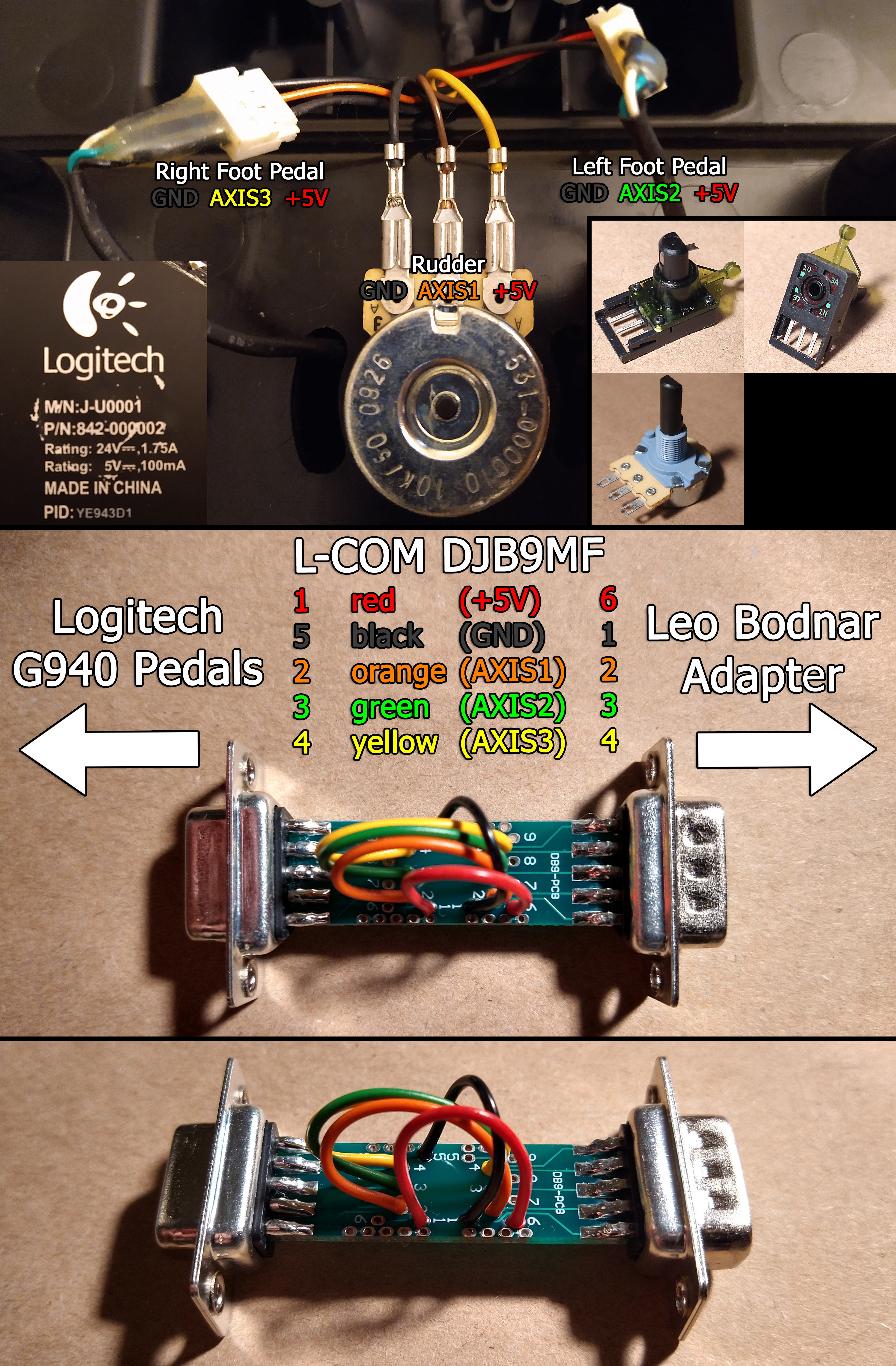 G940 Pedals To Usb Input And Output